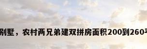 农村兄弟双拼二层别墅，农村两兄弟建双拼房面积200到260平方应该怎样设计？