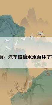 汽车玻璃水泵，汽车玻璃水水泵坏了有什么症状？