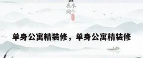 单身公寓精装修，单身公寓精装修