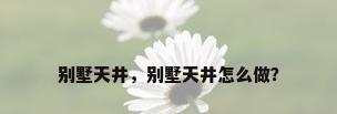 别墅天井，别墅天井怎么做？