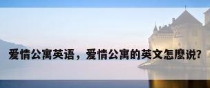 爱情公寓英语，爱情公寓的英文怎麽说？