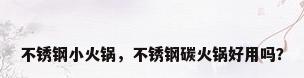 不锈钢小火锅，不锈钢碳火锅好用吗？