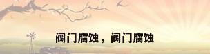 阀门腐蚀，阀门腐蚀