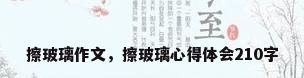 擦玻璃作文，擦玻璃心得体会210字