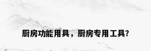 厨房功能用具，厨房专用工具？