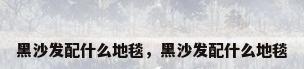 黑沙发配什么地毯，黑沙发配什么地毯
