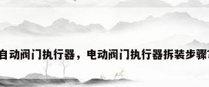 自动阀门执行器，电动阀门执行器拆装步骤？