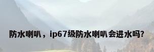 防水喇叭，ip67级防水喇叭会进水吗？