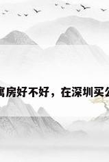 在深圳买公寓房好不好，在深圳买公寓房好不好