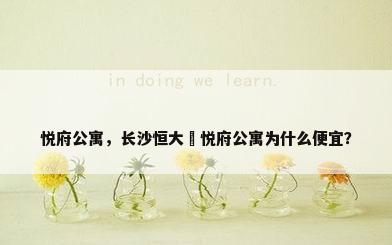 悦府公寓，长沙恒大珺悦府公寓为什么便宜？