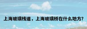 上海玻璃栈道，上海玻璃桥在什么地方？