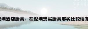 深圳酒店厨具，在深圳想买厨具那买比较便宜？
