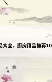 厨房用品大全，厨房用品推荐10款神器？