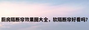厨房隔断帘效果图大全，软隔断帘好看吗？