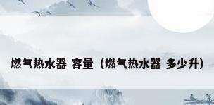 燃气热水器 容量（燃气热水器 多少升）