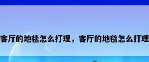 客厅的地毯怎么打理，客厅的地毯怎么打理