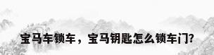 宝马车锁车，宝马钥匙怎么锁车门？