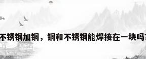 不锈钢加铜，铜和不锈钢能焊接在一块吗？