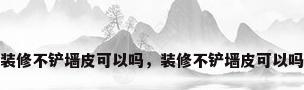 装修不铲墙皮可以吗，装修不铲墙皮可以吗