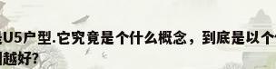 新一代公寓，什么是U5户型.它究竟是个什么概念，到底是以个什么户型。请明白人，详解，说的越仔细越好？