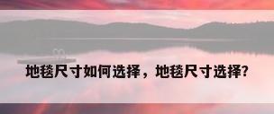 地毯尺寸如何选择，地毯尺寸选择？