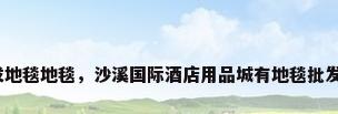 批发地毯地毯，沙溪国际酒店用品城有地毯批发吗？