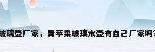 玻璃壶厂家，青苹果玻璃水壶有自己厂家吗？