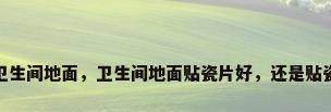瓷片 卫生间地面，卫生间地面贴瓷片好，还是贴瓷砖好？