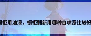 橱柜用油漆，橱柜翻新用哪种自喷漆比较好？