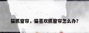猫抓窗帘，猫喜欢抓窗帘怎么办？