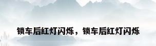锁车后红灯闪烁，锁车后红灯闪烁