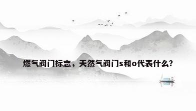 燃气阀门标志，天然气阀门s和o代表什么？