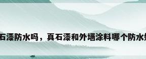 真石漆防水吗，真石漆和外墙涂料哪个防水好？