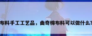 布料手工工艺品，曲奇棉布料可以做什么？