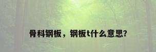 骨科钢板，钢板t什么意思？