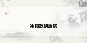 冰箱放到厨房