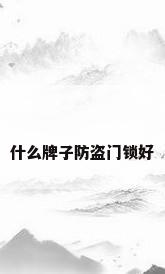 什么牌子防盗门锁好