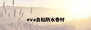 eva自粘防水卷材
