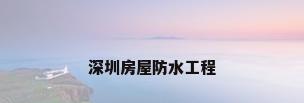 深圳房屋防水工程