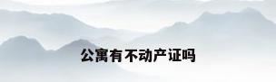 公寓有不动产证吗
