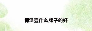 保温壶什么牌子的好