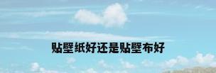贴壁纸好还是贴壁布好