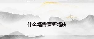 什么墙需要铲墙皮