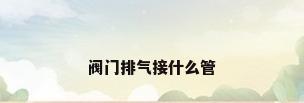阀门排气接什么管