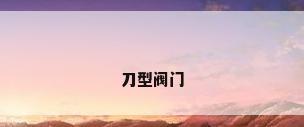 刀型阀门