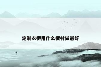 定制衣柜用什么板材做最好