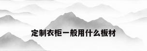 定制衣柜一般用什么板材