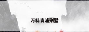 万科青浦别墅