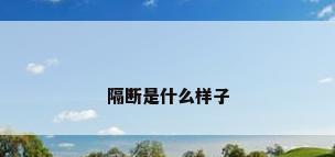 隔断是什么样子