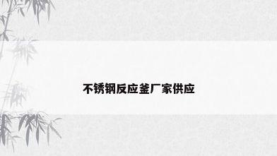 不锈钢反应釜厂家供应